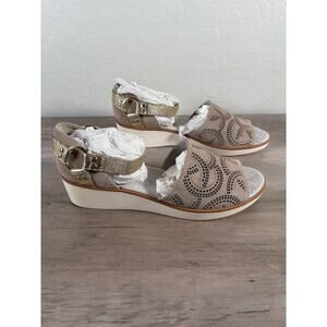 Lori Goldstein Collection Moto Ankle Strap Sandal Light Cocoa Women's Size 8.5